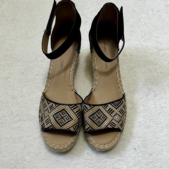 Rockport Marah Espadrille Geometric Print Wedge Sandals - Size 10 - Picture 2 of 14